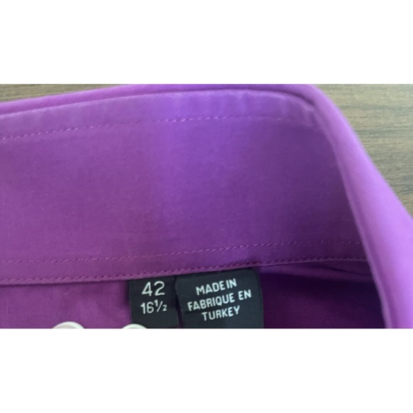 Hugo Boss Regular Fit Dress Shirt Mens 16.5 42‎ Solid Purple Long Sleeve - Picture 3 of 10